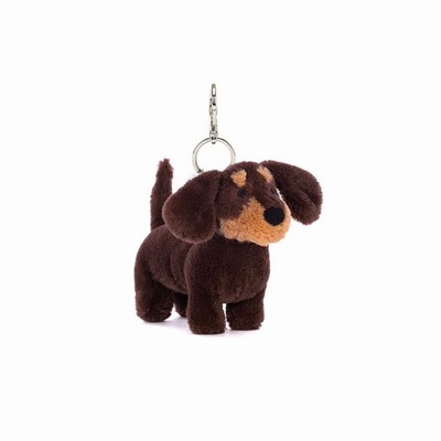 Jellycat Otto Sausage Bag Charm Dog USA | 57814HTAV